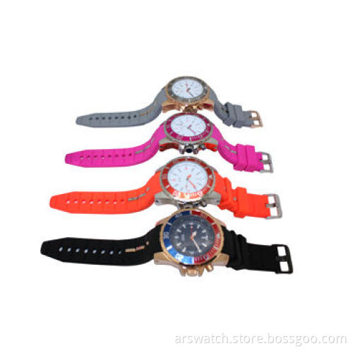 2014 luxury sports watch for men, with LED function, silicone band, stainless steel case, big dial